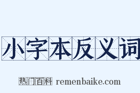 小字本反义词是什么意思的图片